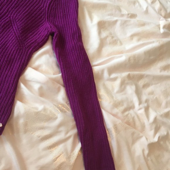 Ted Baker Finda Scallop Edge Ribbed Sweater deep purple pink size 1 - Picture 8 of 13